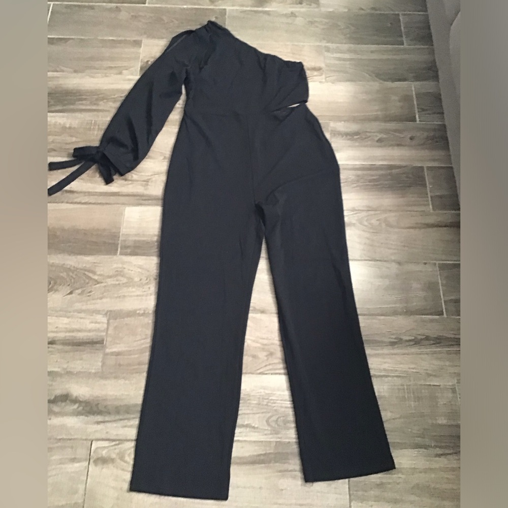NWOT!  Chic Black One-Shoulder Jumpsuit